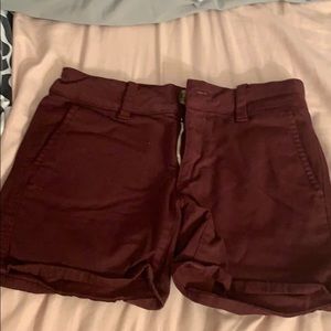 Maroon jean shorts